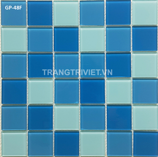 gạch mosaic thủy tinh ốp lát bể bơi GP48F