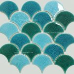 gạch mosaic vảy cá men rạn trộn màu