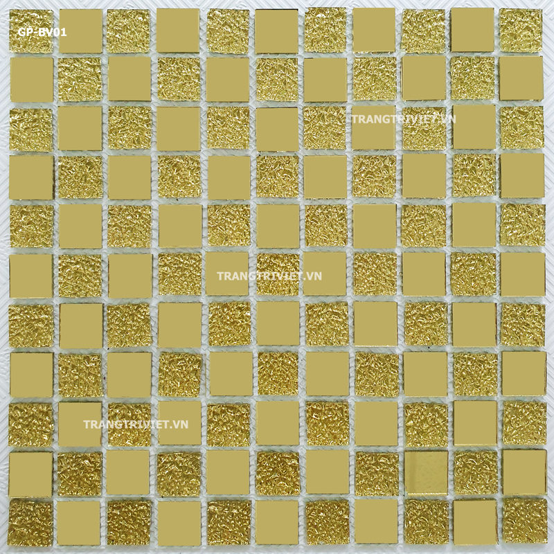 gạch mosaic mạ vàng, mạ bạc GP-BV01