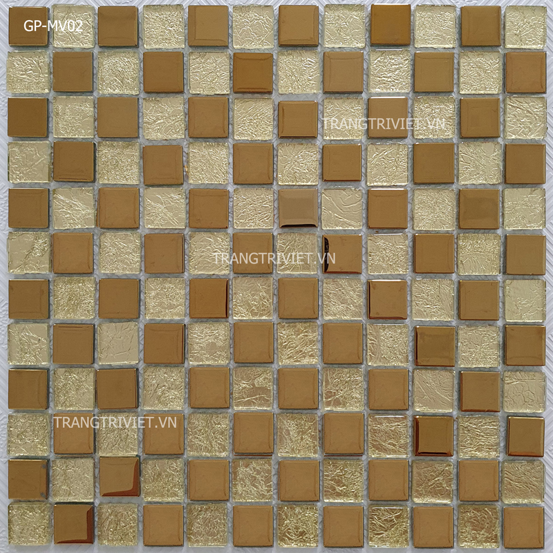 gạch mosaic mạ vàng, mạ bạc GP-mv02