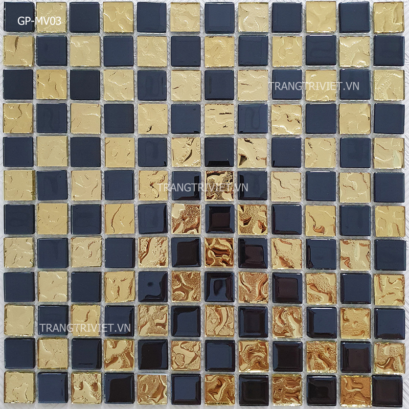 gạch mosaic mạ vàng, mạ bạc  GP-mv-03