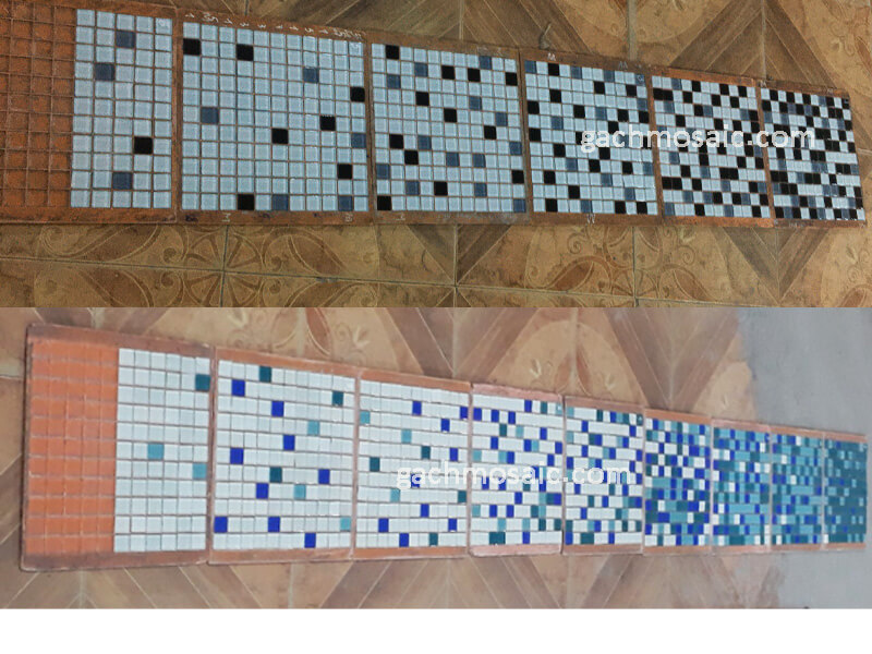 gạch mosaic dải chuyển màu
