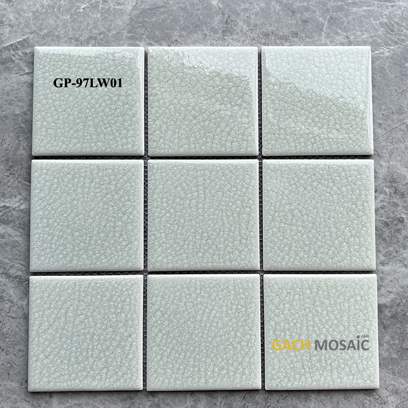 Gạch mosaic gốm rạn màu trắng GP-P97LW01